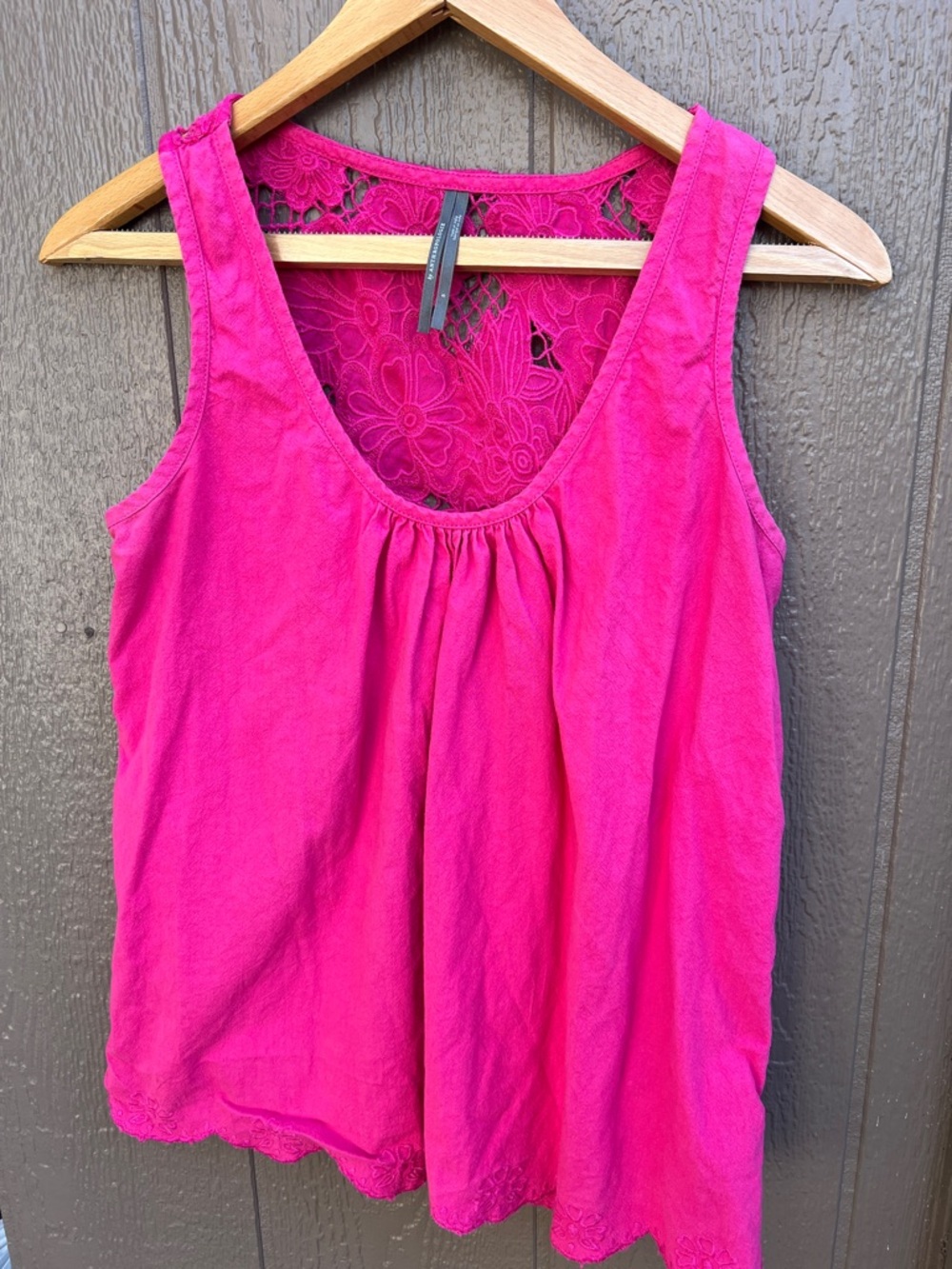 Anthropologie Hot Pink Lace-Back Sleeveless Camisole size S - Picture 3 of 10